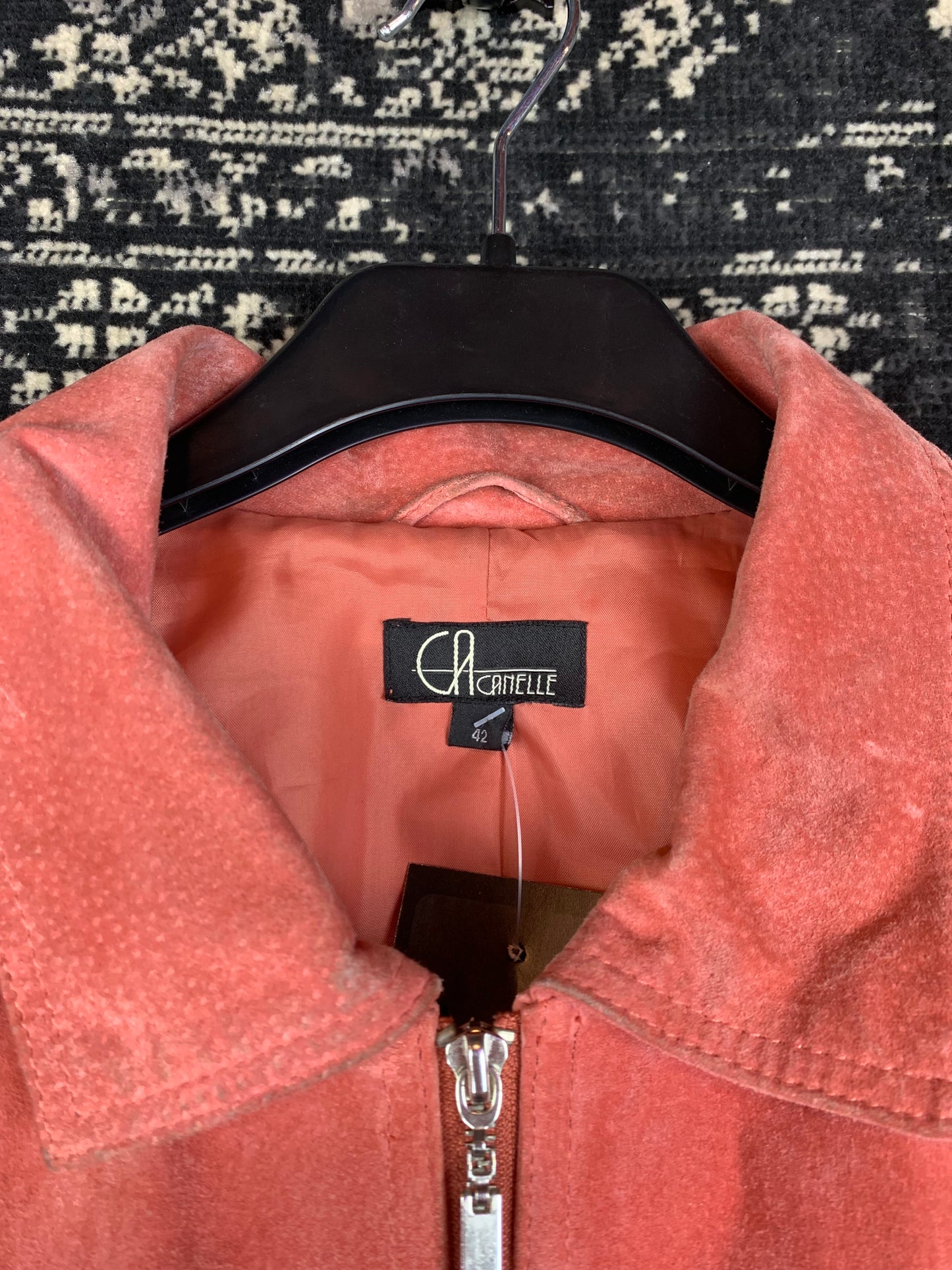 Arielle Red Suede Leather Jacket for Women