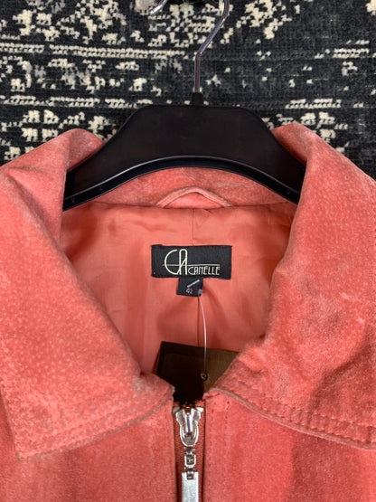 Arielle Red Suede Leather Jacket for Women