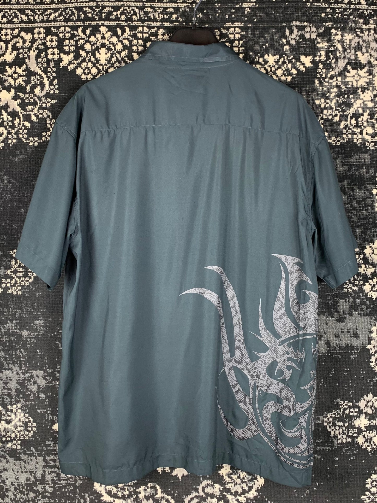 Mens Y2K Santino Tribal Button Up Shirt