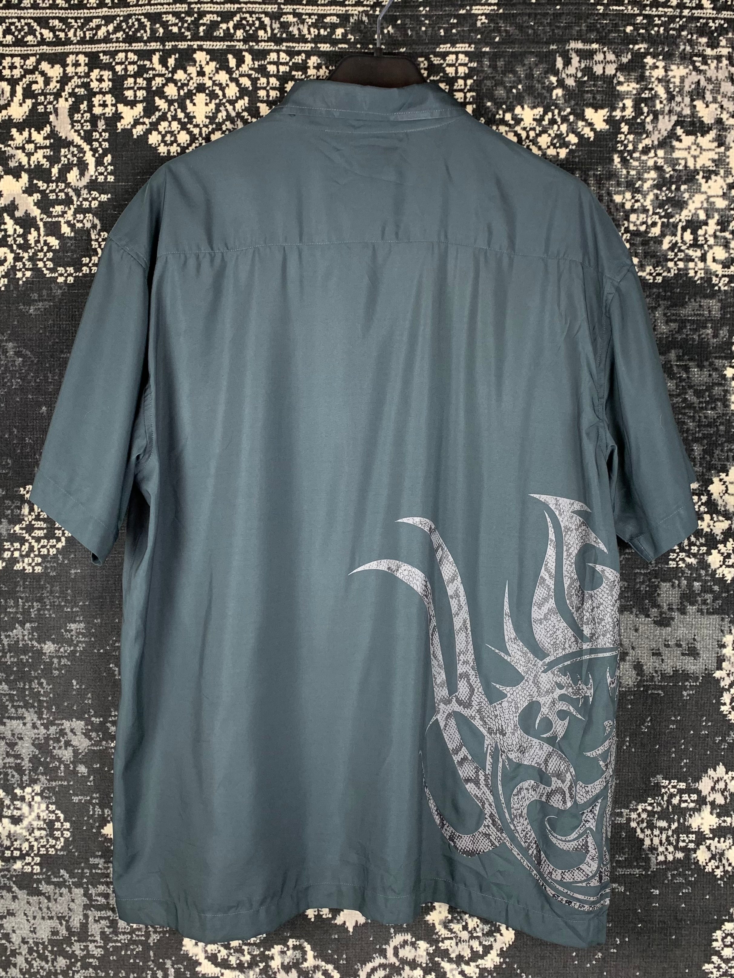 Mens Y2K Santino Tribal Button Up Shirt