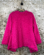 Women's Bright Pink Fluffy Jacket