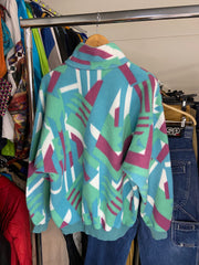 Vintage Sergio Tacchini Multicolor Fleece Mens L Italy Oversized