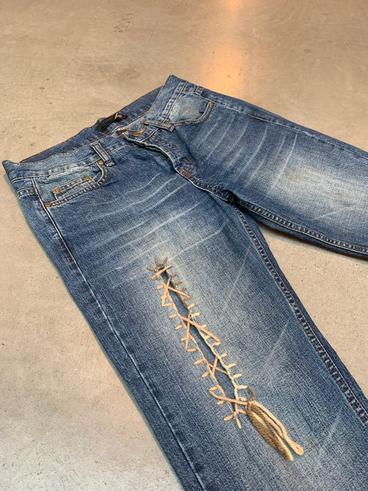Just Cavalli Distressed Blue Denim Jeans