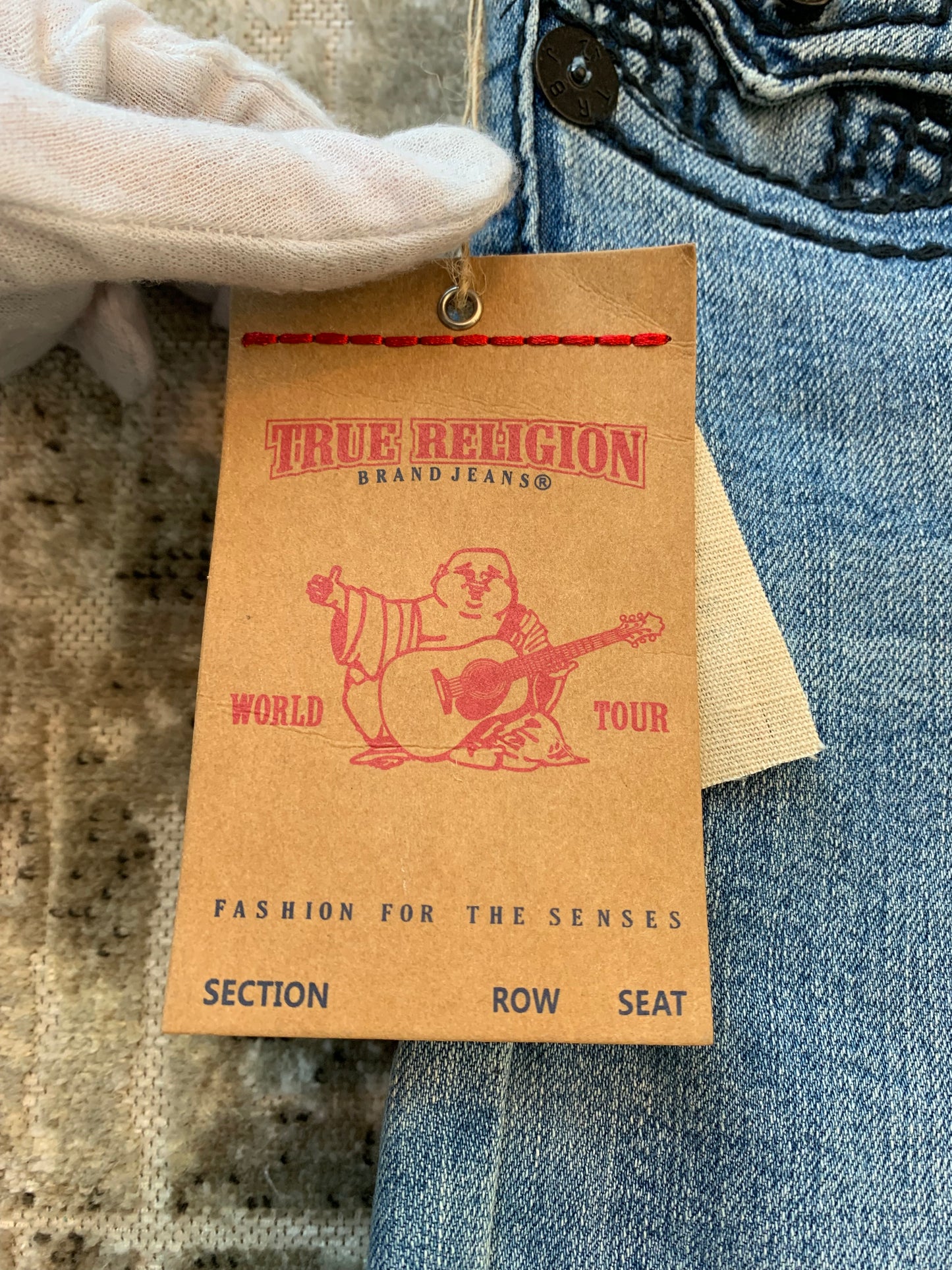 True Religion Light Wash Straight Jeans