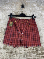 Womens Vintage Checkered Mini Skirt