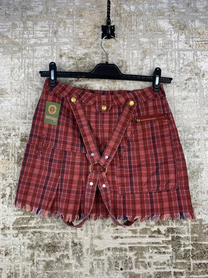 Womens Vintage Checkered Mini Skirt