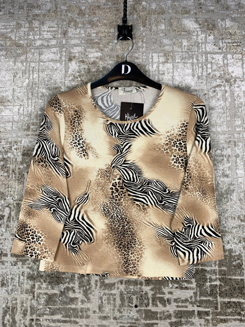Womens Y2K Zebra Leopard Print Long Sleeve Top
