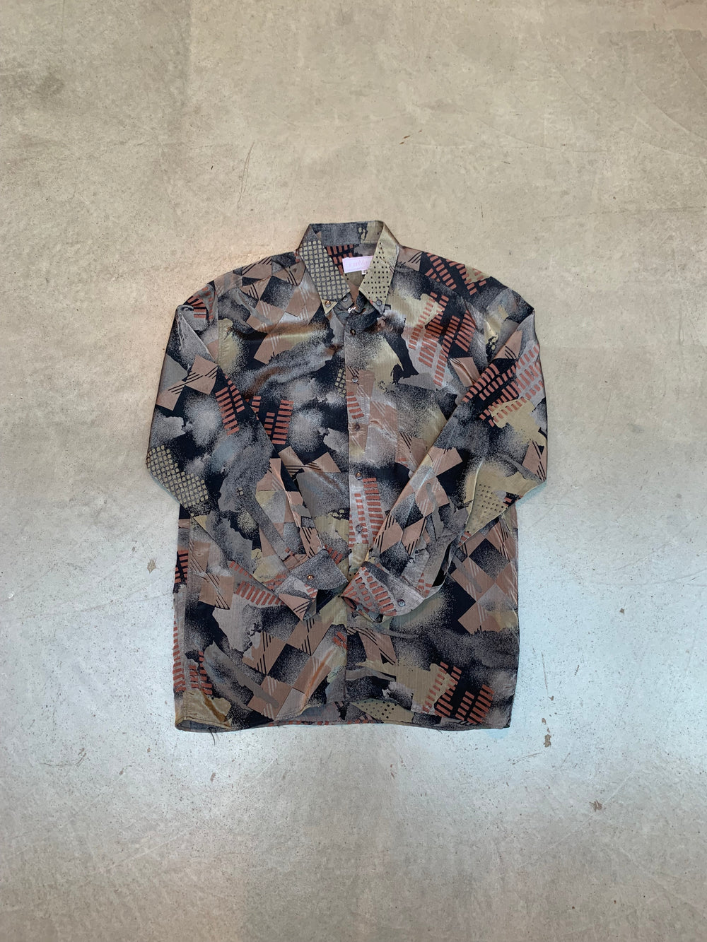 Gianni Versace Colorful Pattern Long Sleeve Button Up Shirt