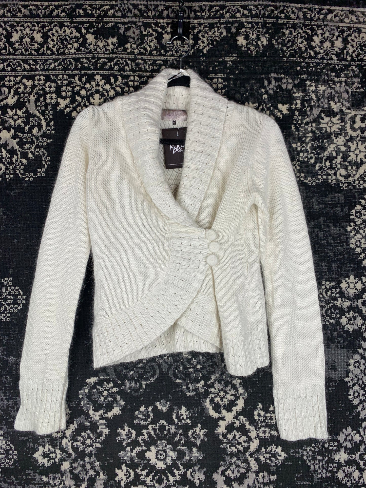Women's Y2K Vila White Knit Cardigan