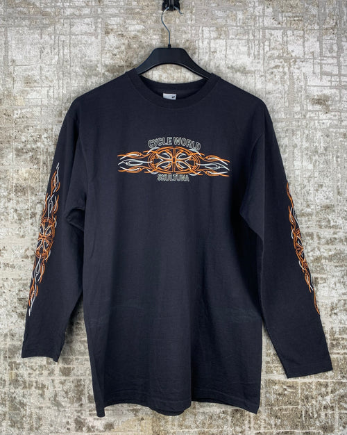 Mens Vintage Cycle World Skultuna Long Sleeve T Shirt