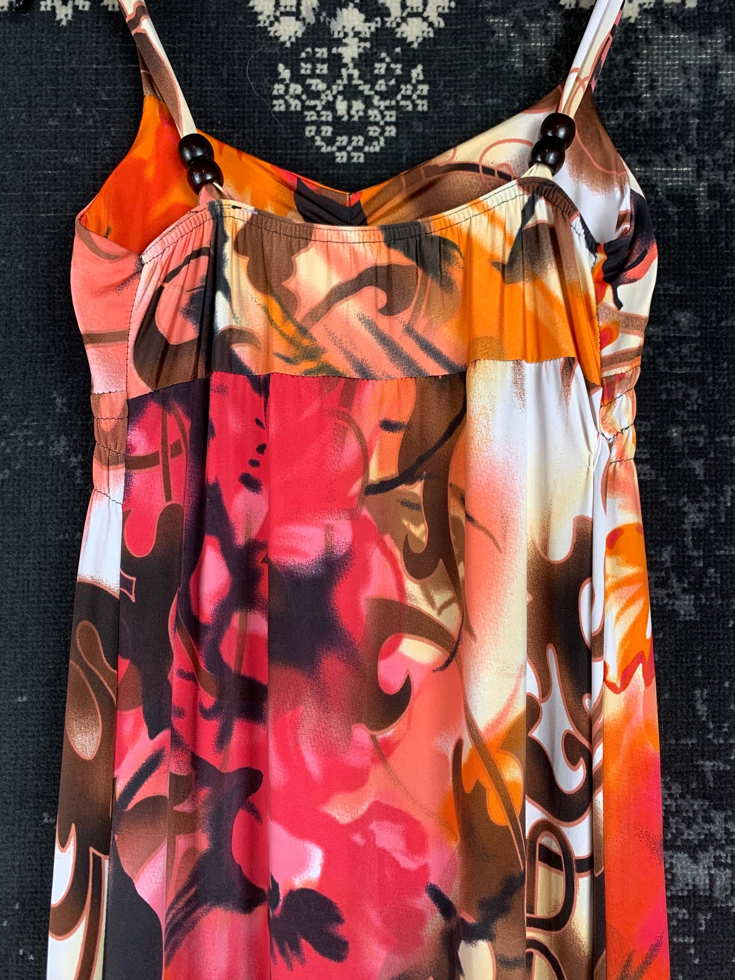 Women's Y2K Abstract Floral Print Maxi Dress