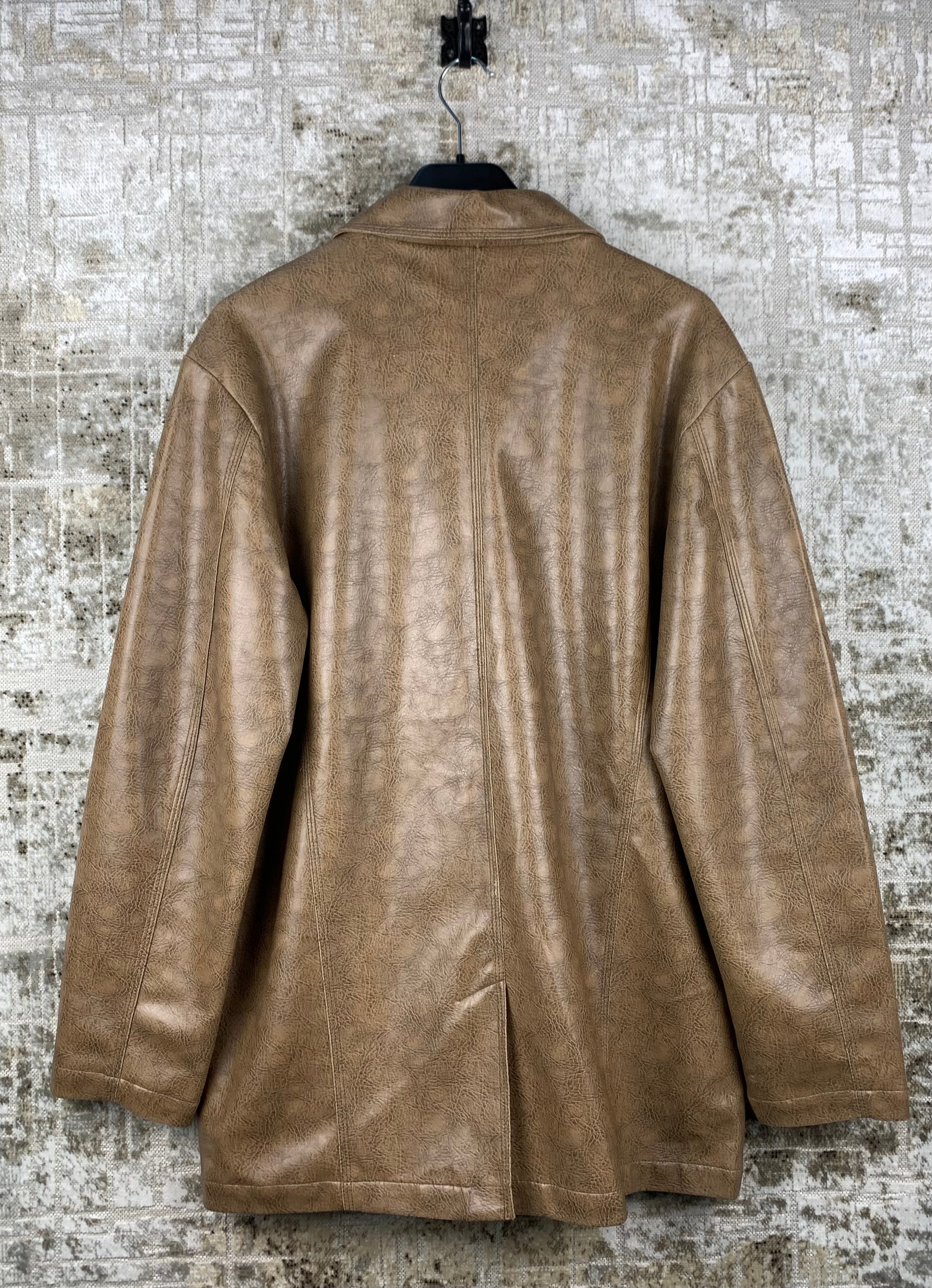 BKE67B Mens Brown Leather Coat