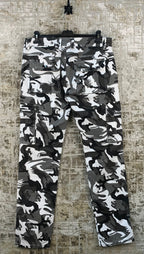 ZLCITA Mens Black Grey White Camouflage Cargo Pants