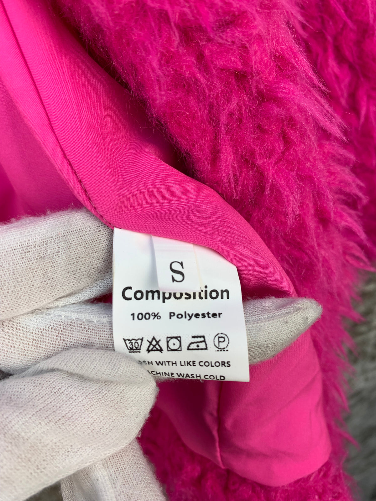Women's Bright Pink Fluffy Jacket