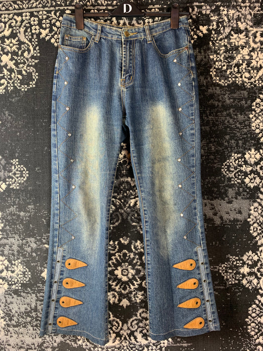 Women's Y2K Style Ankle Length Blue Jeans