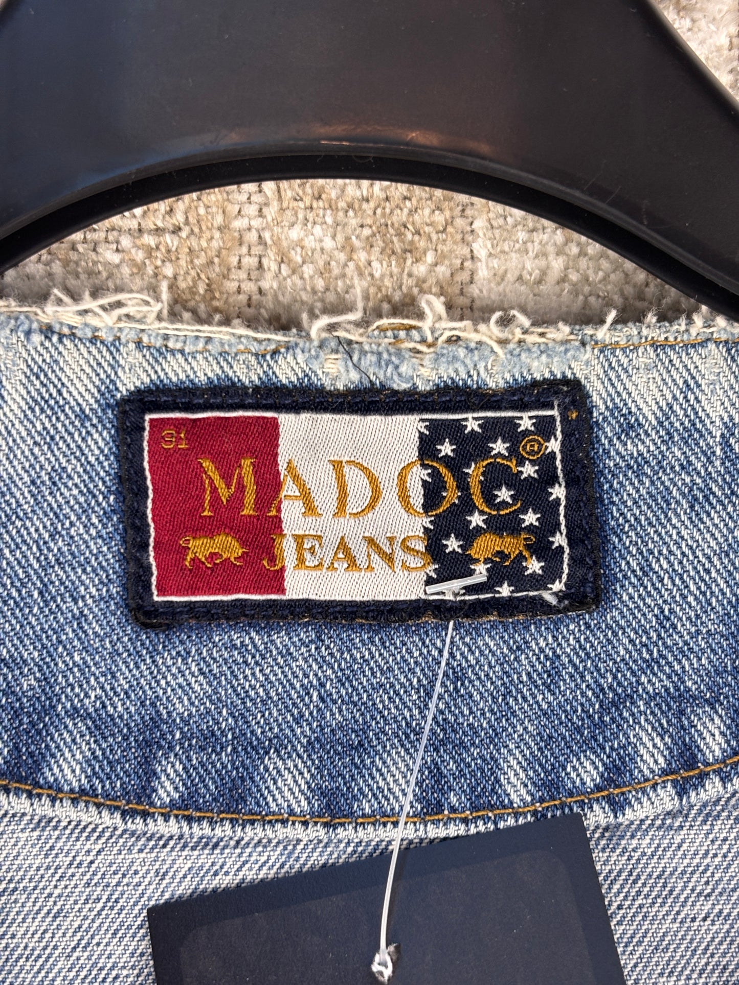 Mens Vintage Blue Denim Zip Vest