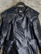 Metallic Shine Hooded Bubble Hem Coat