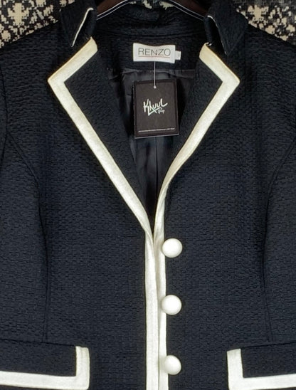 Women's Vintage Black and White Coquette Blazer