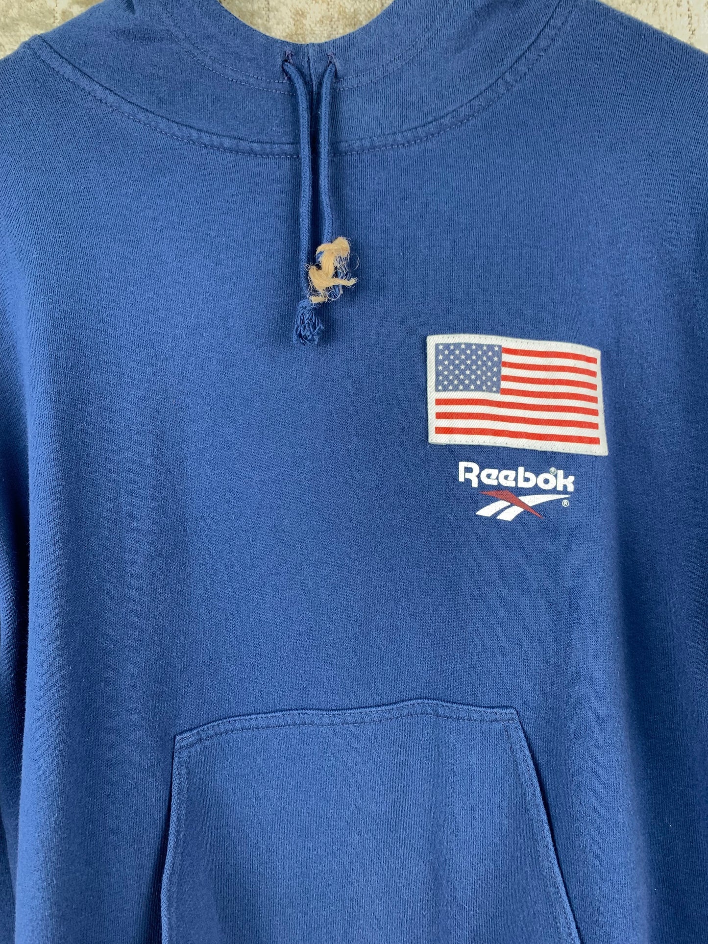 REEBOK Mens Blue Hoodie