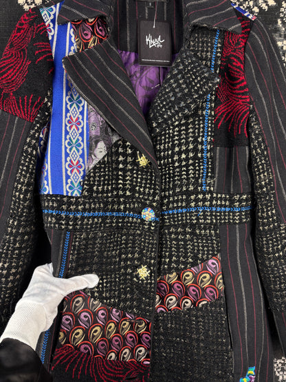 Women's Vintage Funky Multi Pattern Long Coat