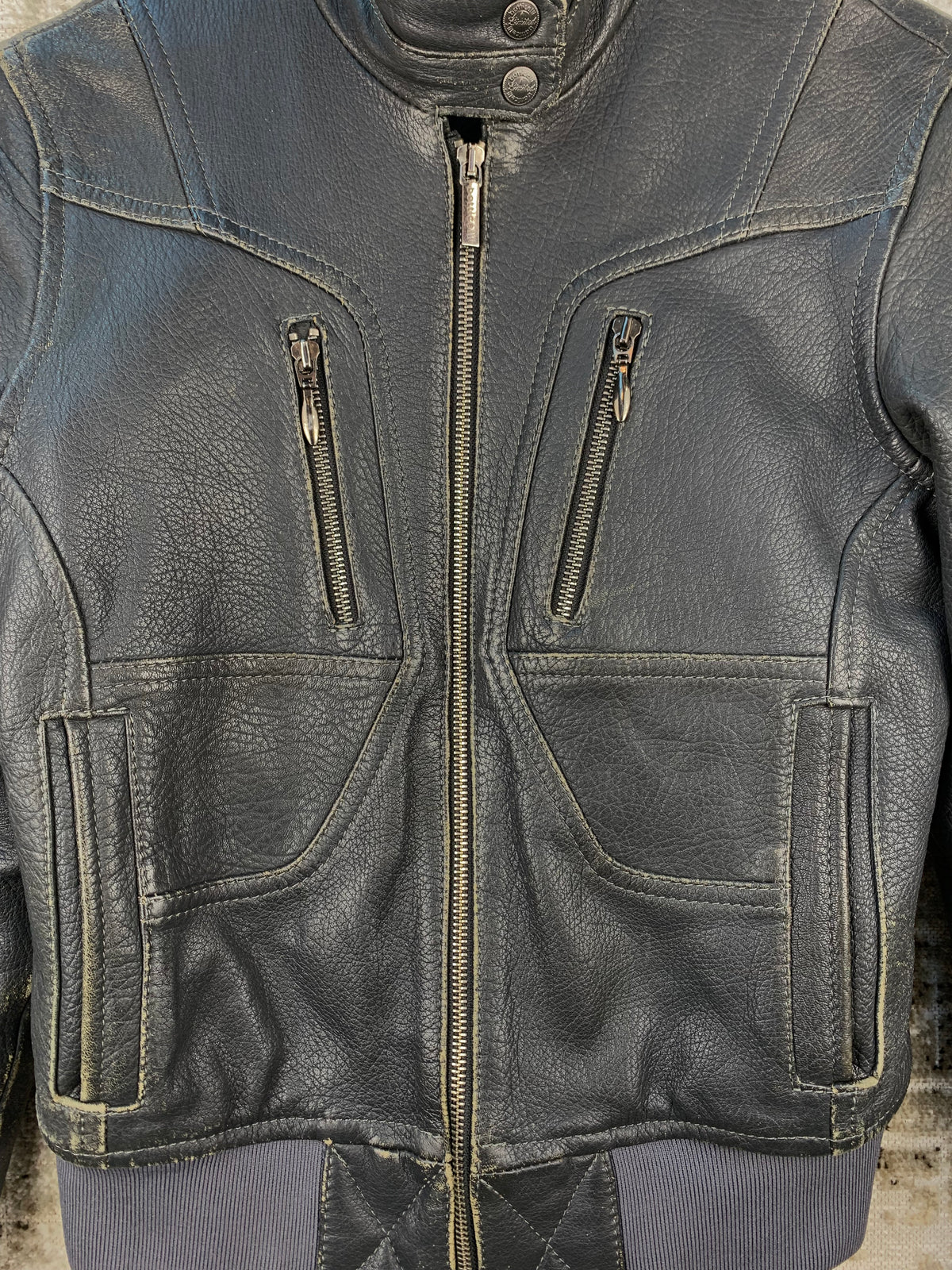 Botticelli Womens Black Leather Jacket