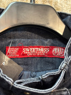 Sweetmiss Y2K Asymmetric Zip Denim Moto Jacket