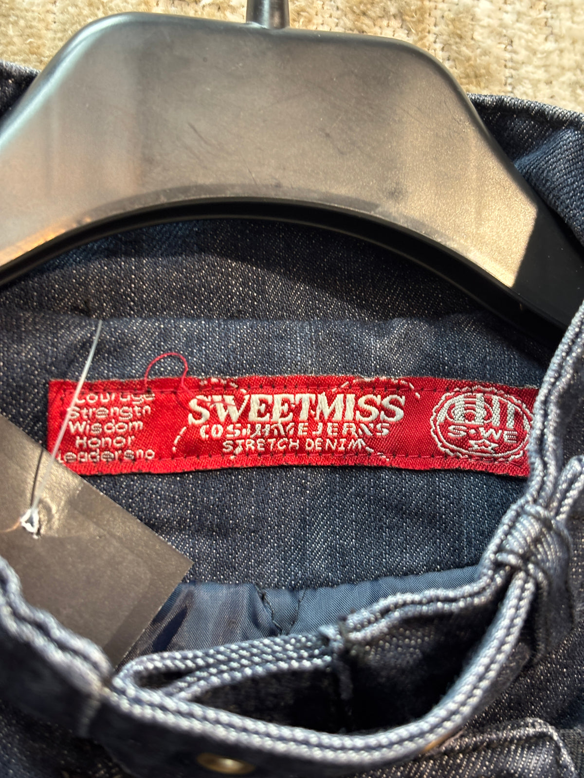 Sweetmiss Y2K Asymmetric Zip Denim Moto Jacket