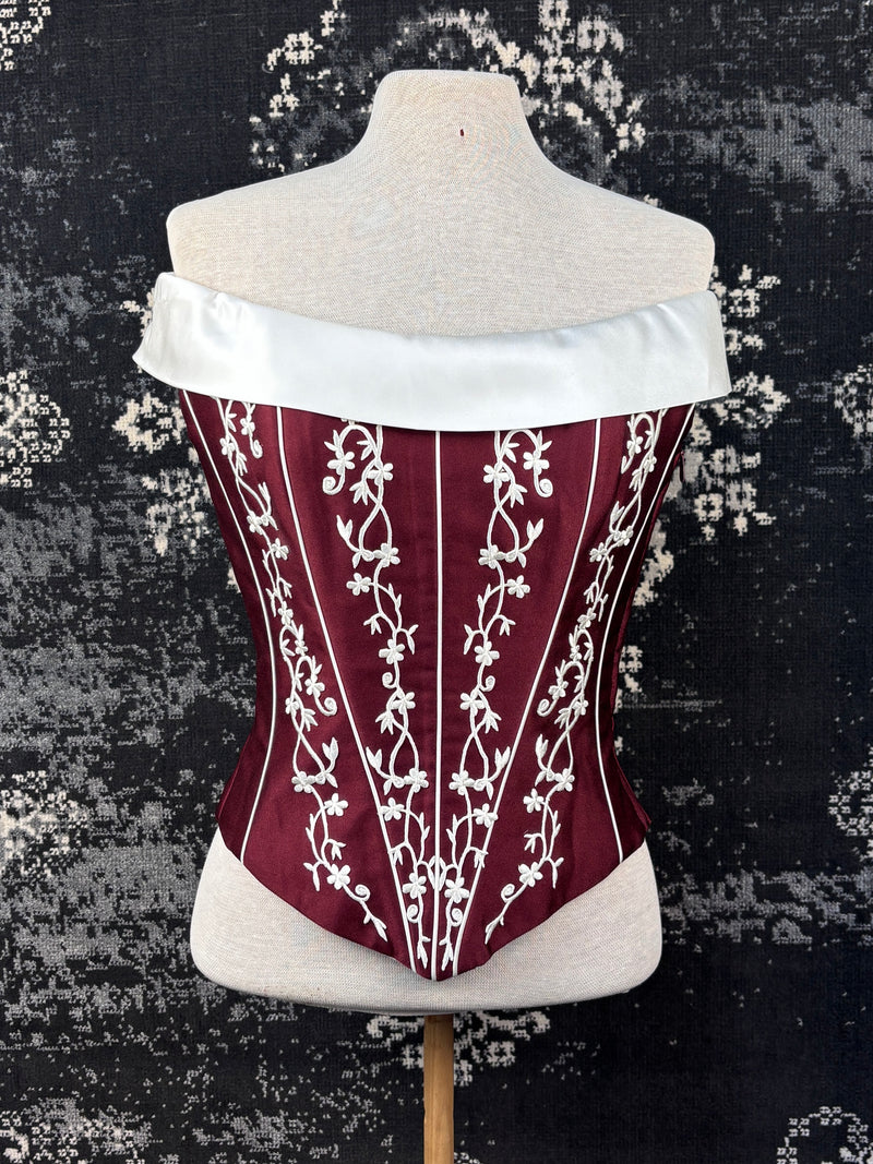 Women's Vintage Wine Red Corset Top