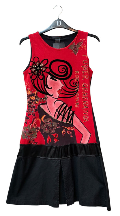 Custo Barcelona Y2K Beaded Graphic Dress