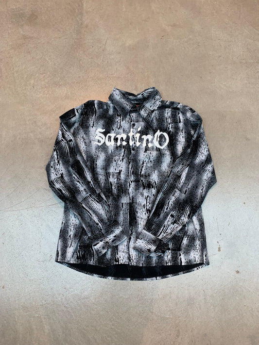 Santino Black & White Abstract Pattern Shirt