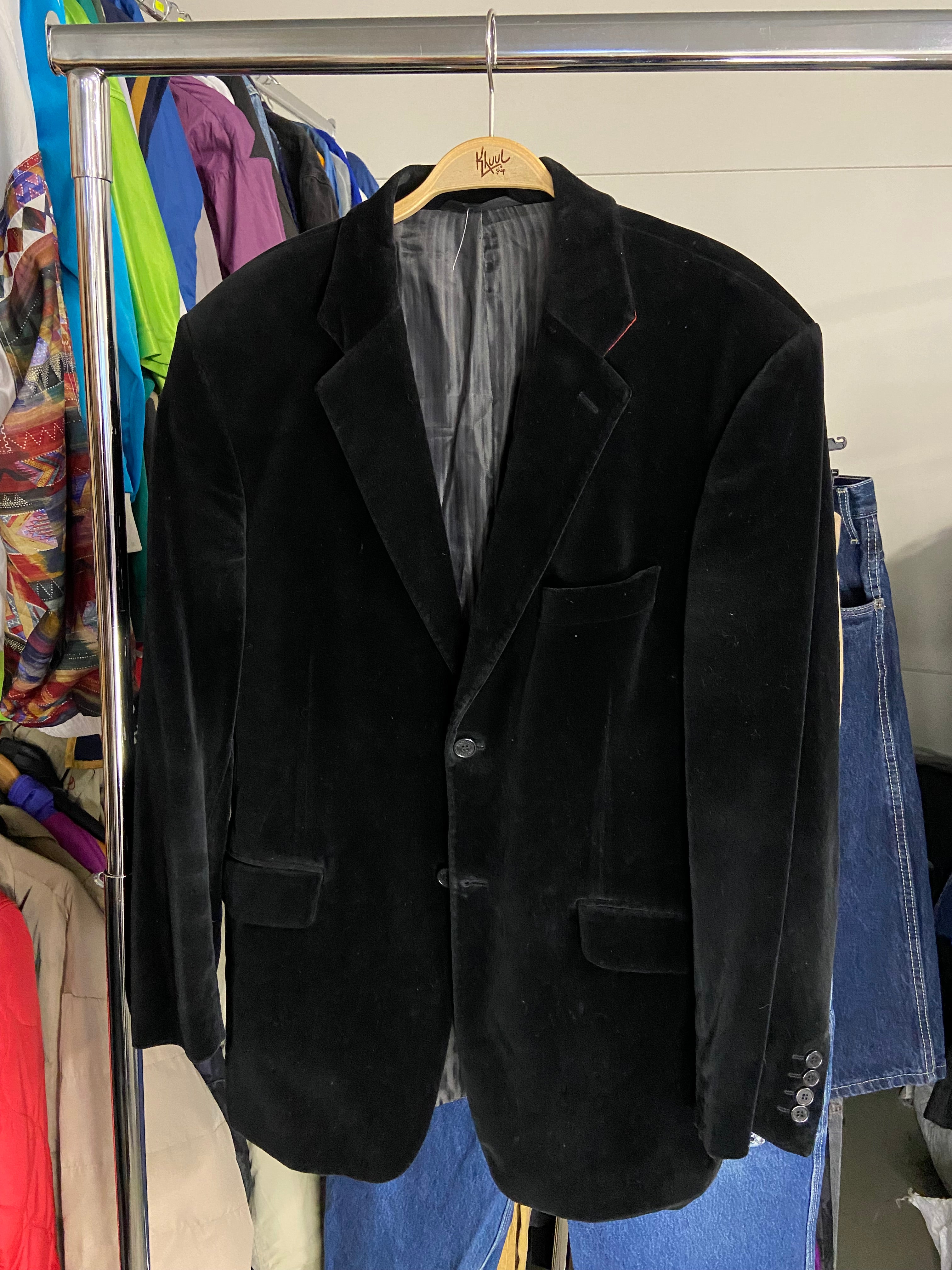 Baltman Blazer Black Suede L Mens Suit