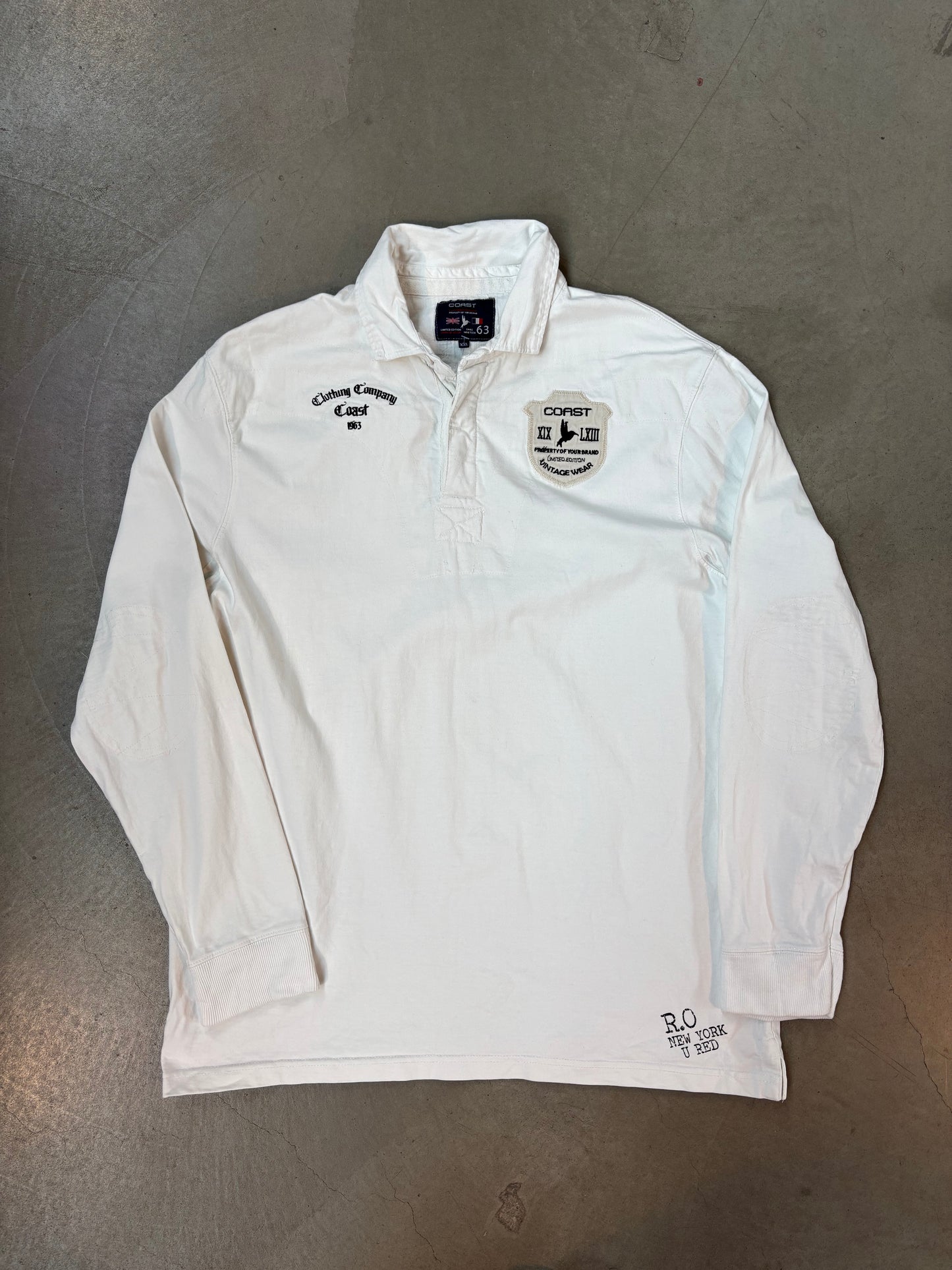 Coast White Long Sleeve Rugby Shirt