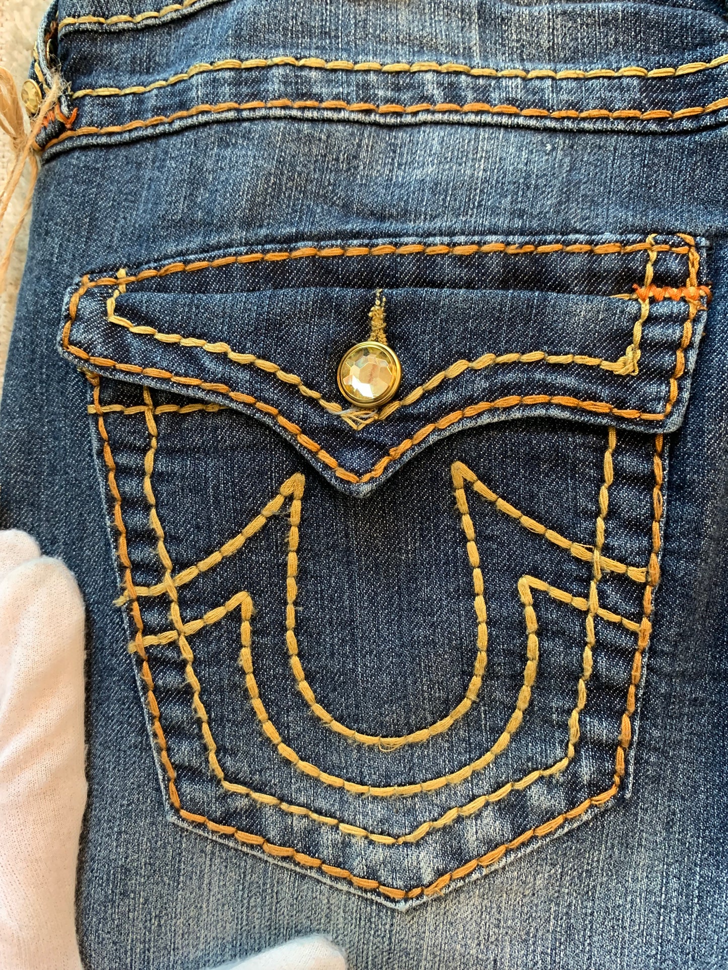 True Religion Rhinestone Super T Jeans