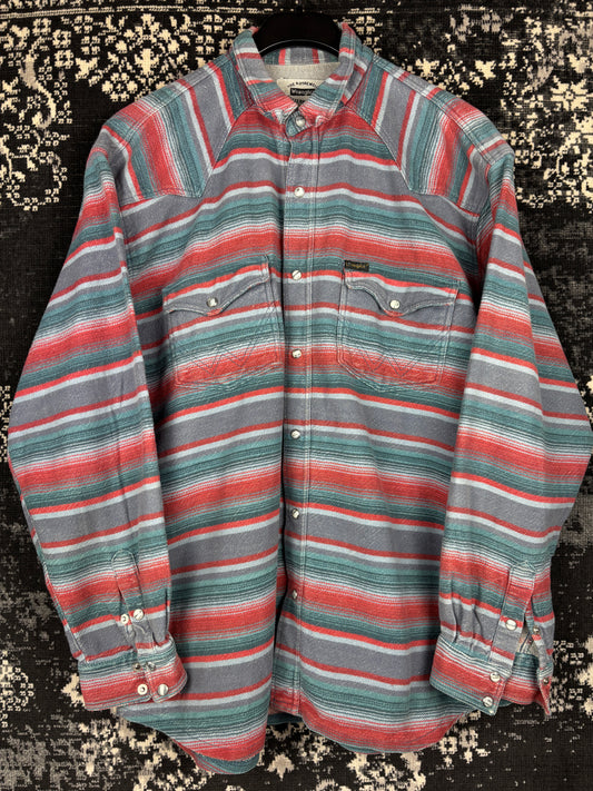 Men's Vintage Wrangler Multicolor Striped Flannel Shirt