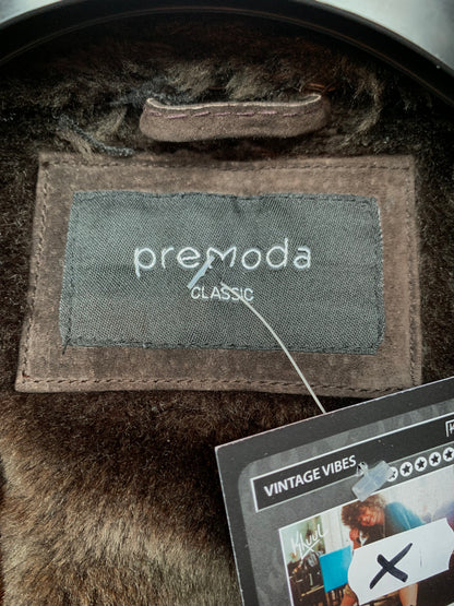 Premoda Vintage Brown Faux Suede Coat