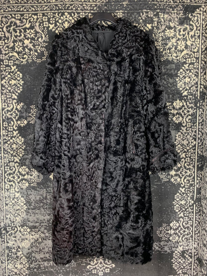 Womens Vintage ASU Helsinki Black Persian Lamb Fur Coat