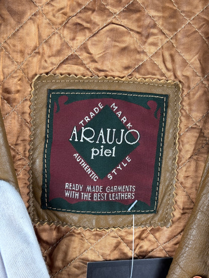 Men's Vintage Caramel Brown Suede Leather Coat