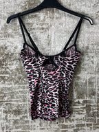 Betsey Johnson Y2K Pink Leopard Bustier Cami