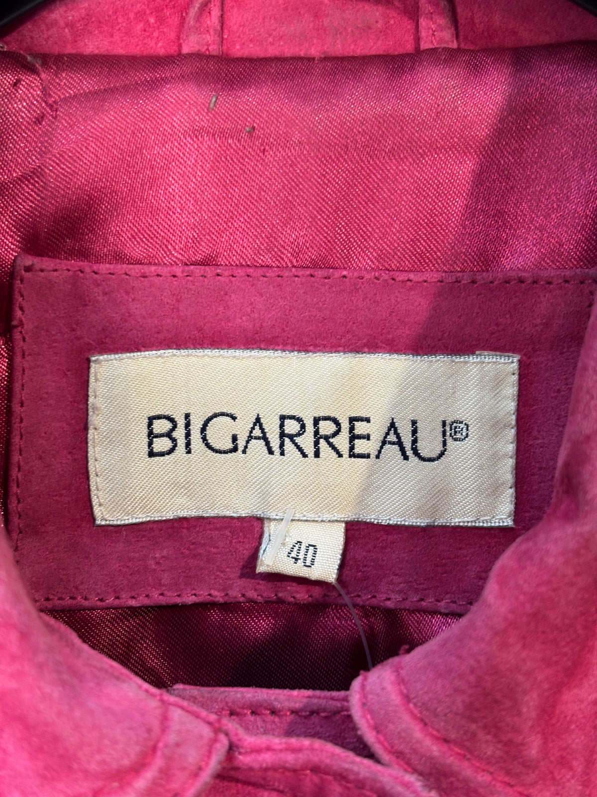 Bigarreau Hot Pink Suede Trucker Jacket