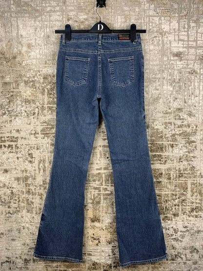 Women's Y2K Washed Blue Flared Jeans