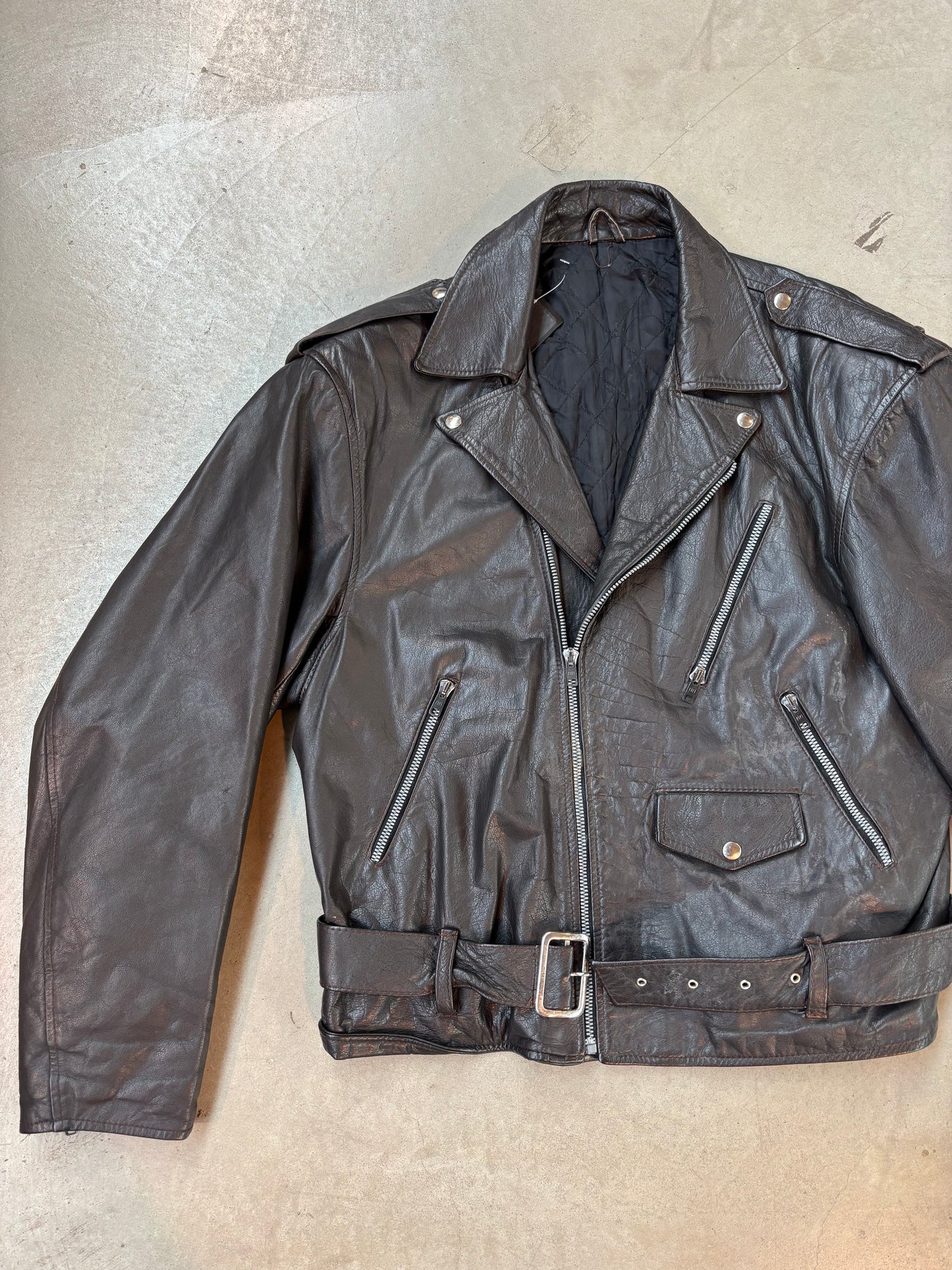 Vintage Italian Leather Biker Jacket