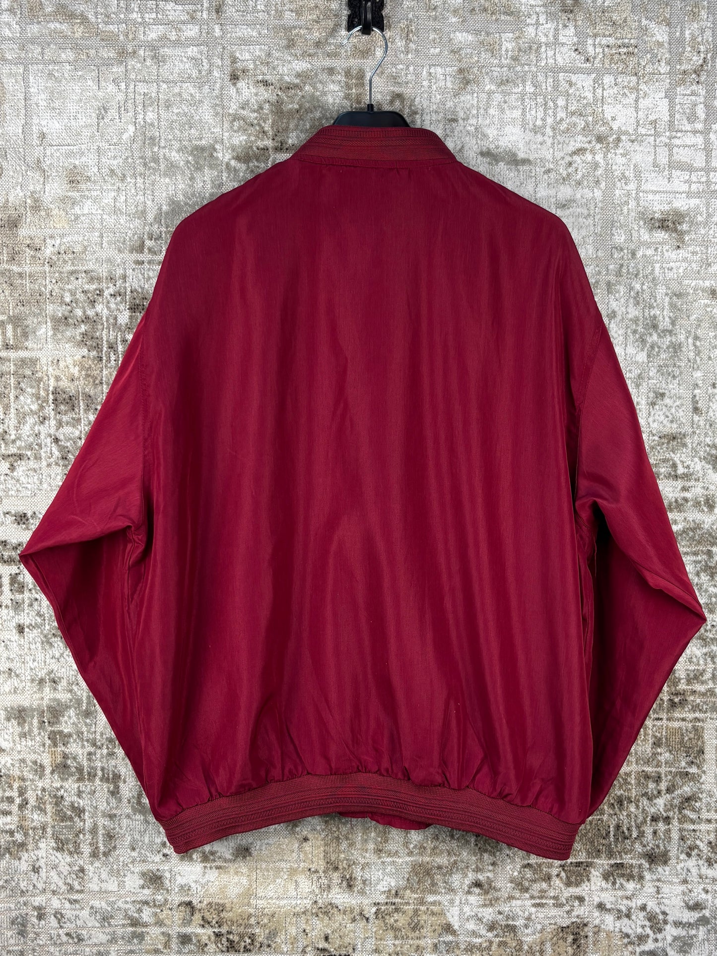 Mens Vintage Burgundy Bomber Jacket