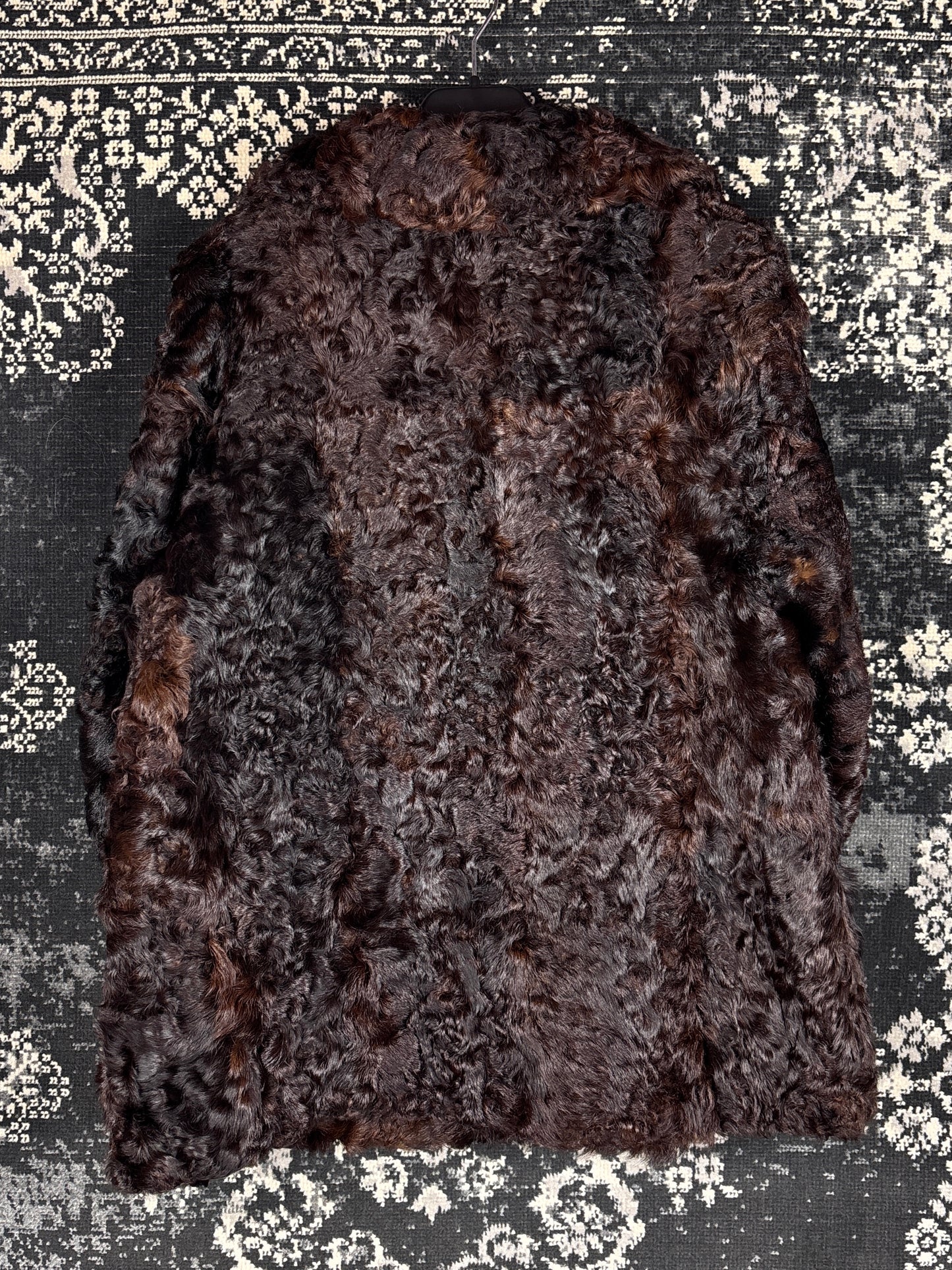 Women's Vintage Dark Brown Genuine Goat Fur Coat