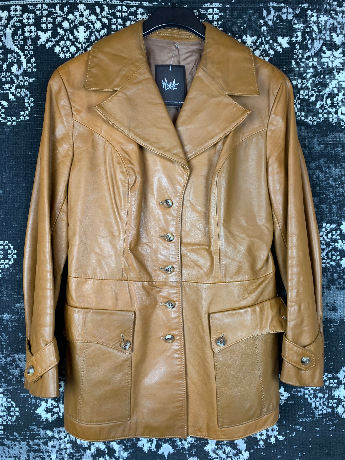 Vintage 70s Style Brown Leather Jacket for Women