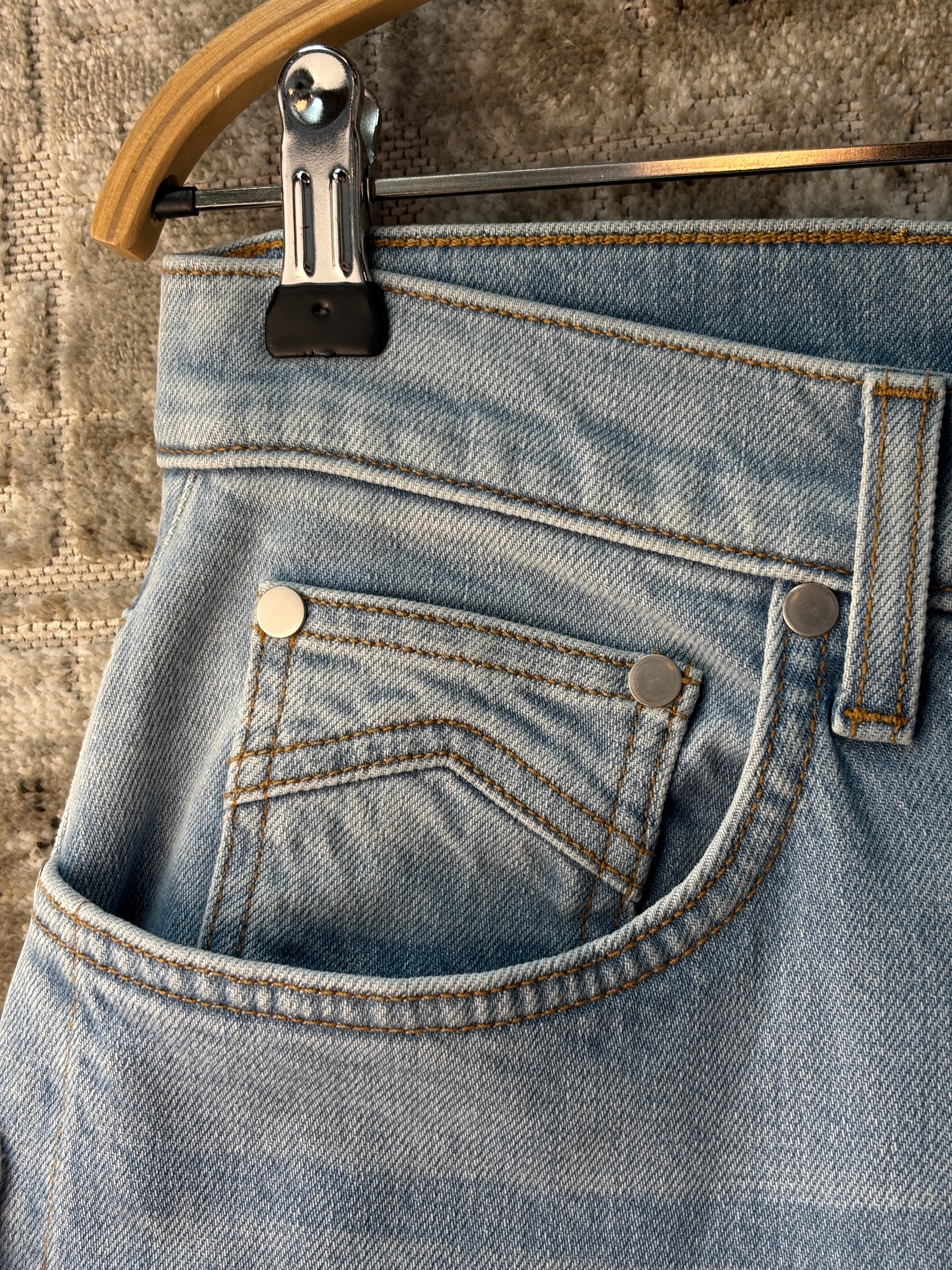 Rhude Wide Leg Light Wash Denim Jeans