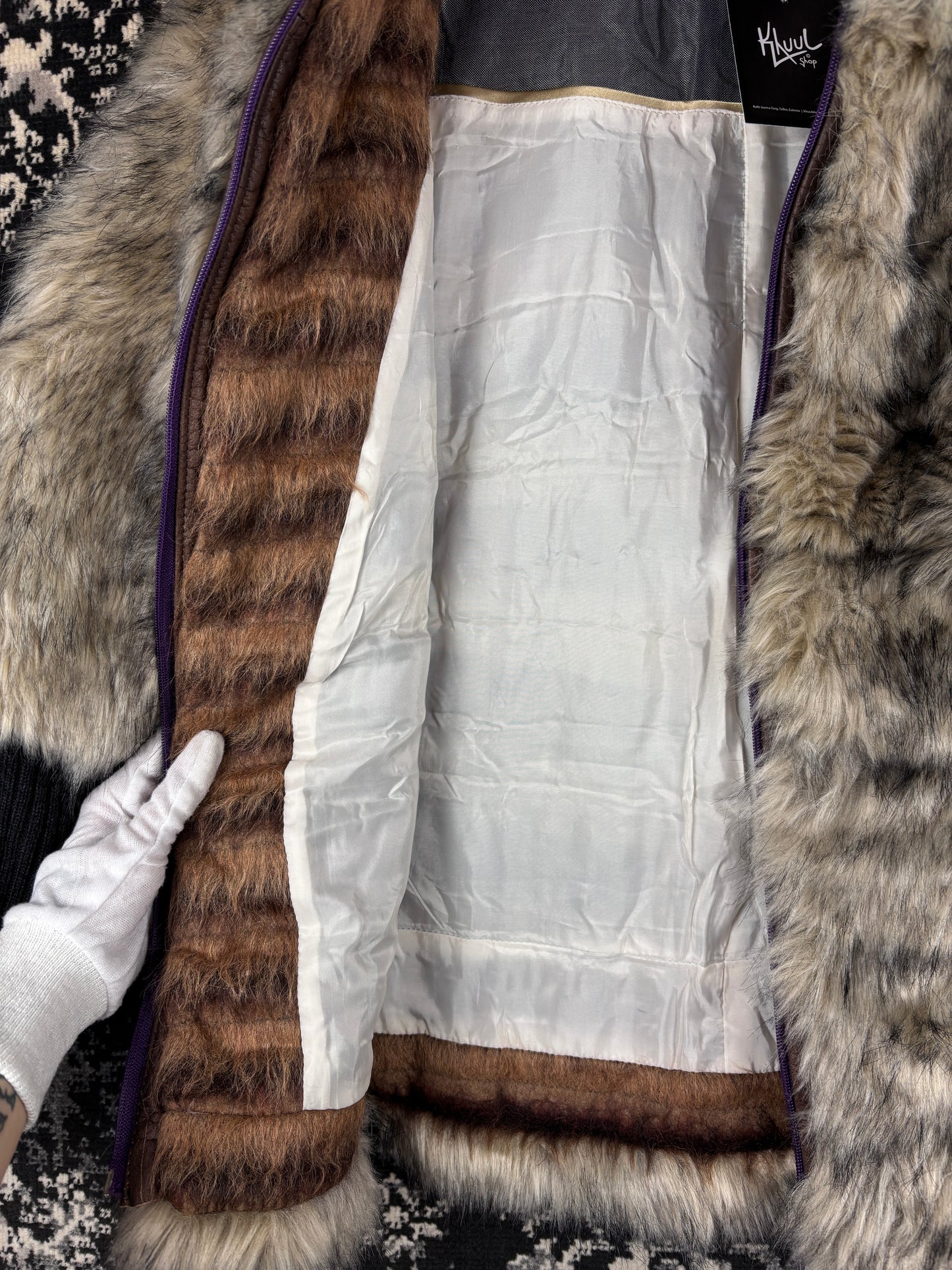 Women's Y2K Light Brown Faux Fur Zip Jacket