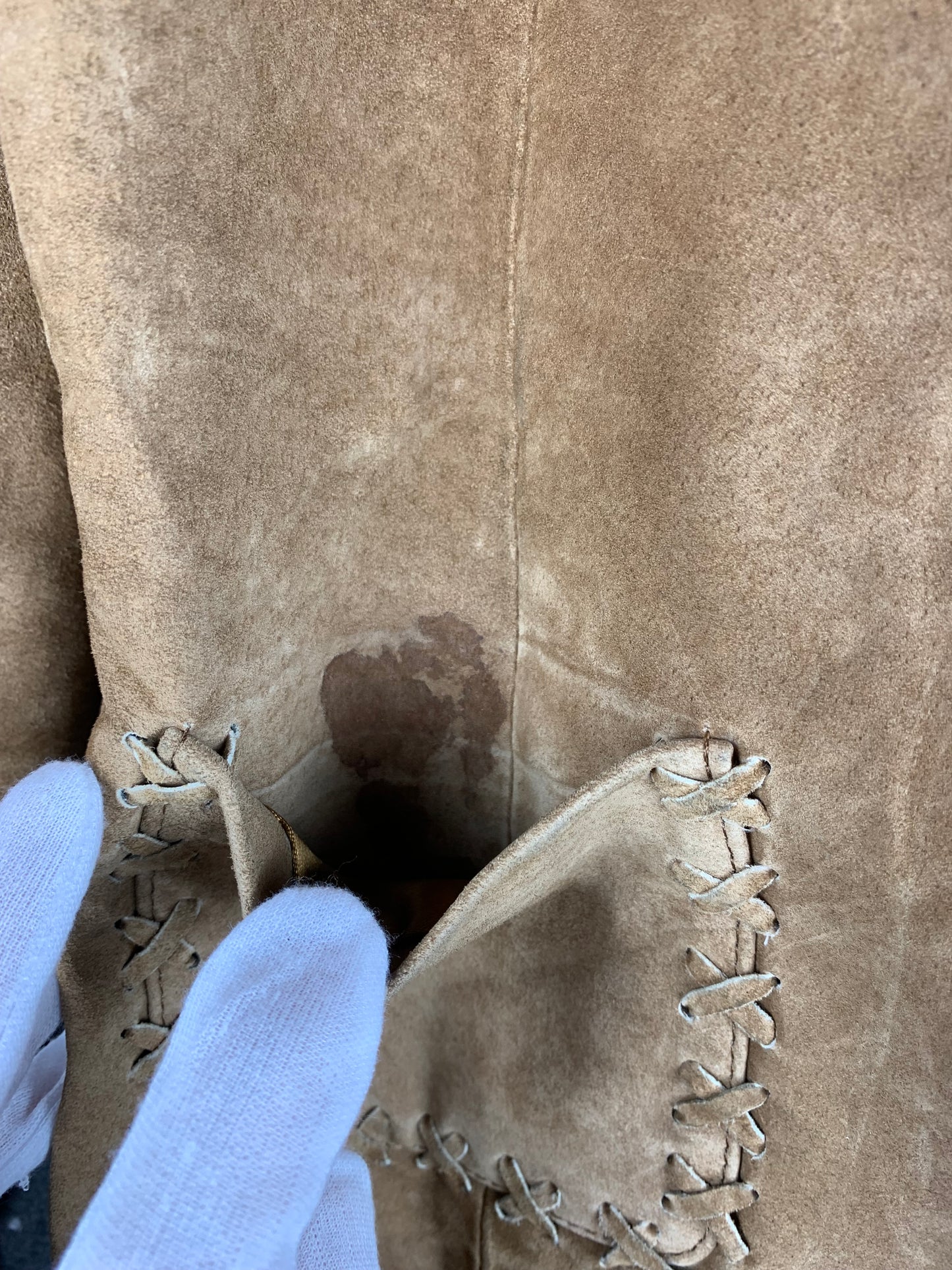 Womens Vintage Review Tan Suede Boho Blazer