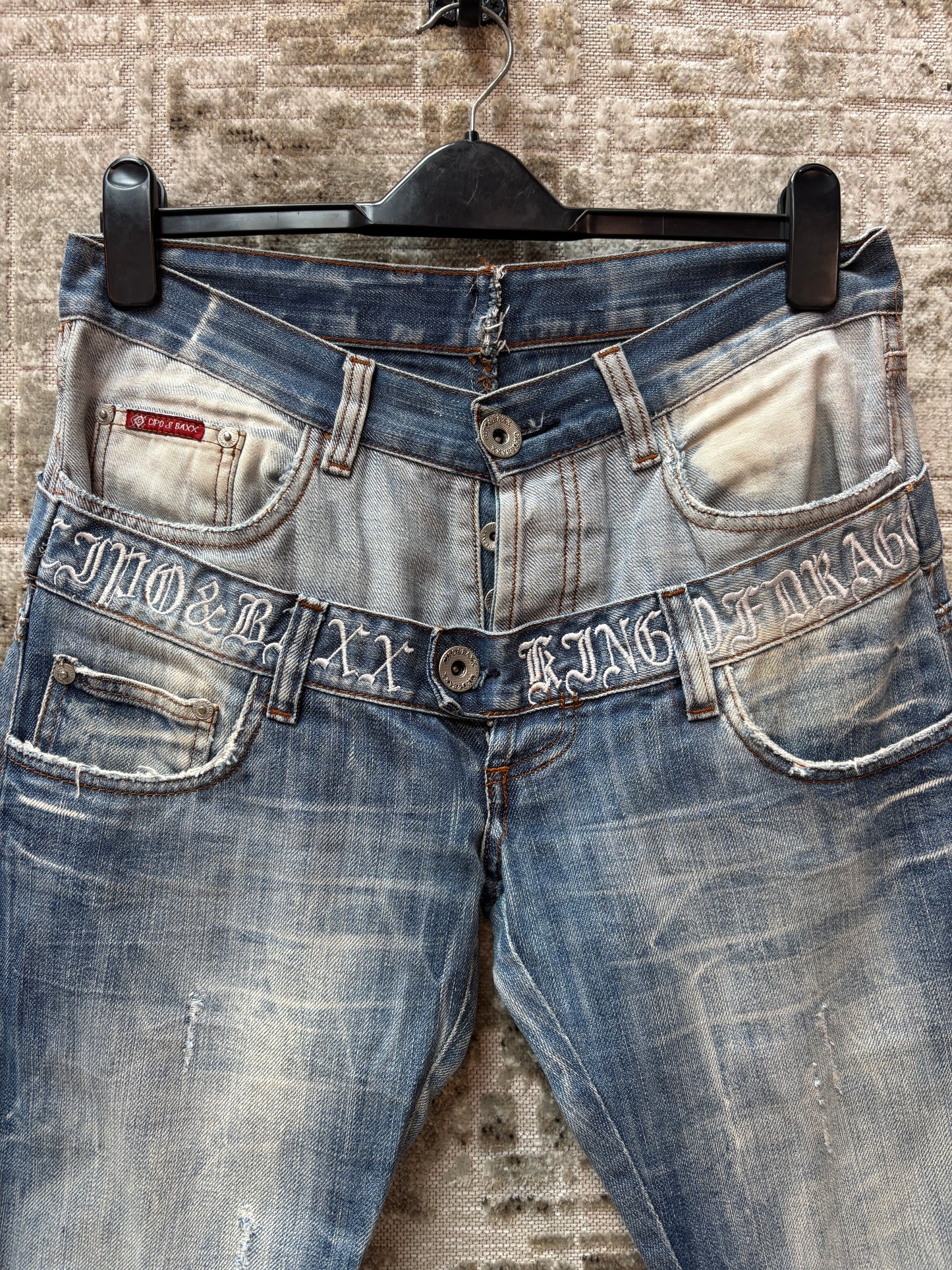 Mens Y2K Cipo And Baxx Blue Layered Jeans