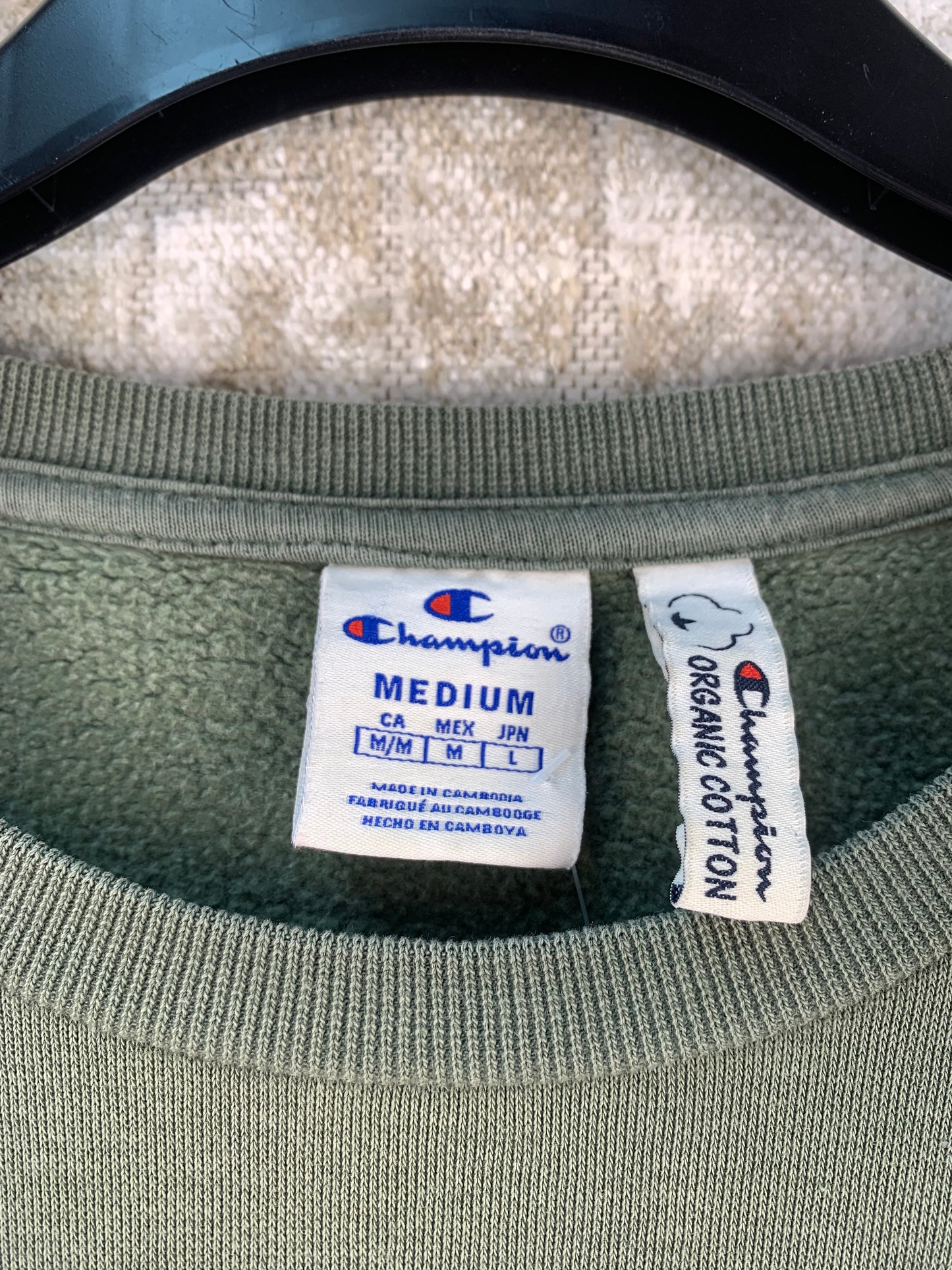 Men's Vintage Champion Khaki Green Sweatshirt