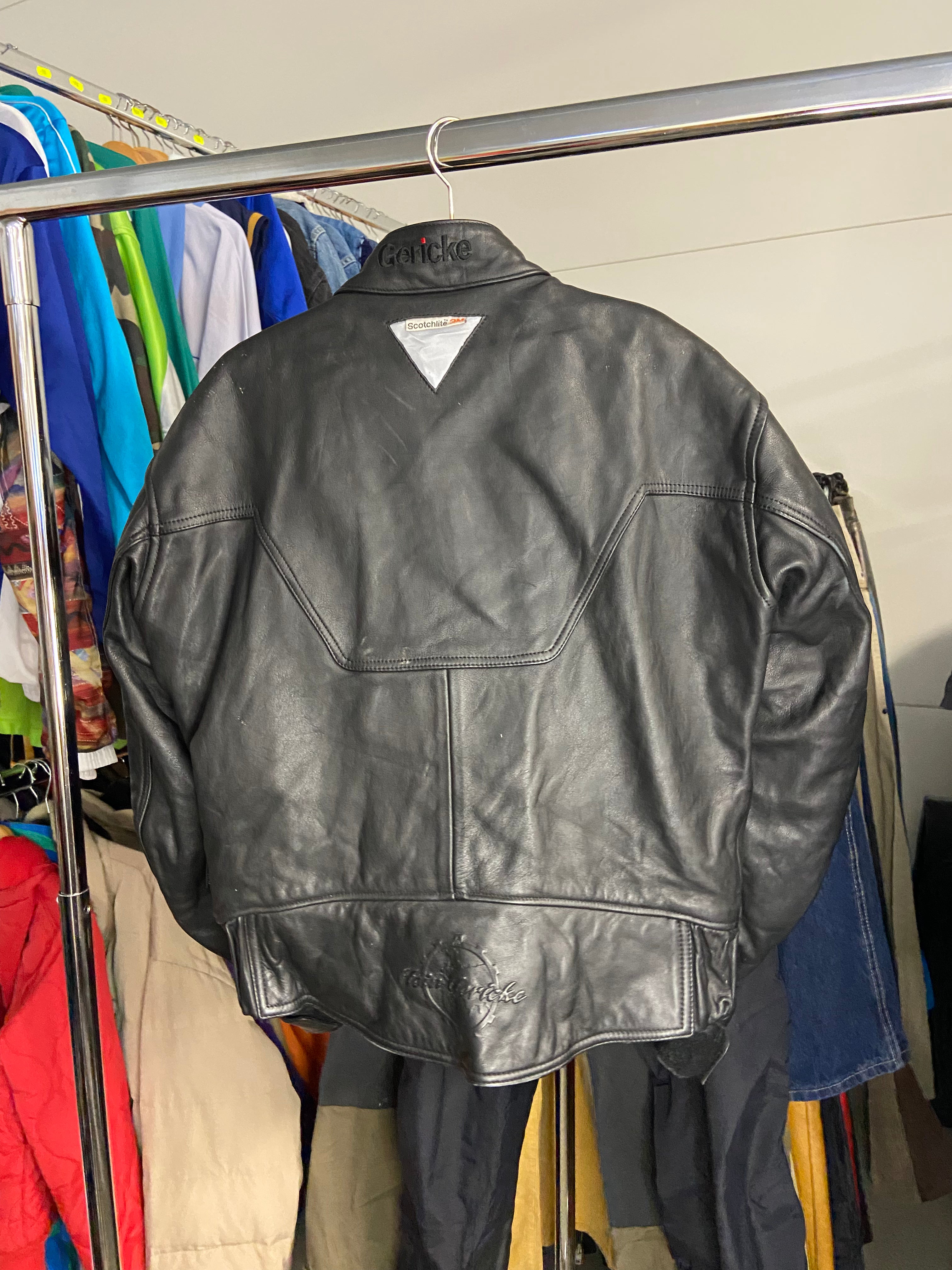 Vintage Hein Gericke Zephyr Leather Motorcycle Jacket Men's Size XL Black